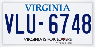 VA license plate VLU6748