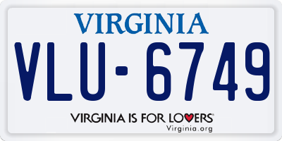 VA license plate VLU6749