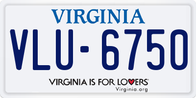 VA license plate VLU6750