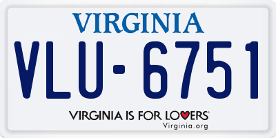 VA license plate VLU6751
