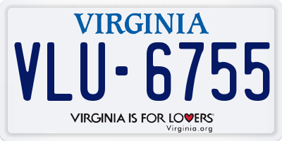 VA license plate VLU6755