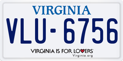VA license plate VLU6756