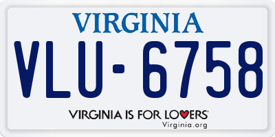 VA license plate VLU6758
