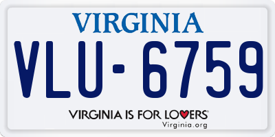 VA license plate VLU6759