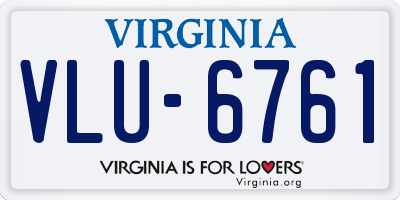 VA license plate VLU6761