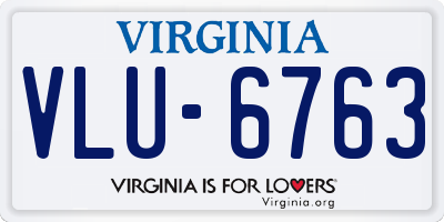 VA license plate VLU6763
