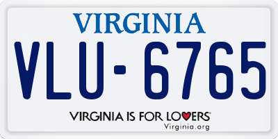 VA license plate VLU6765