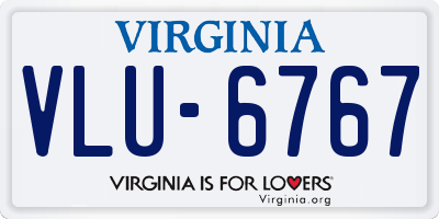 VA license plate VLU6767