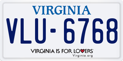 VA license plate VLU6768