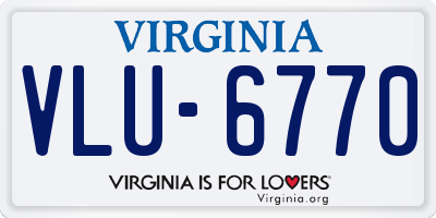 VA license plate VLU6770