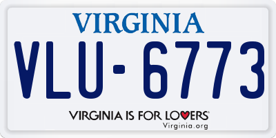 VA license plate VLU6773