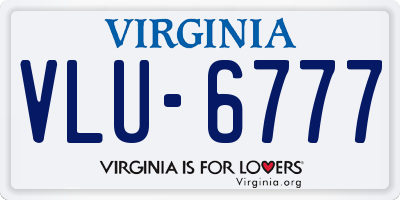 VA license plate VLU6777