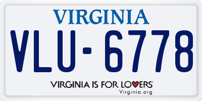 VA license plate VLU6778