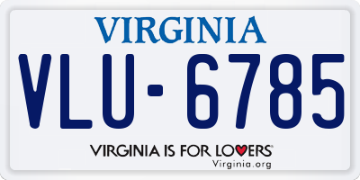 VA license plate VLU6785