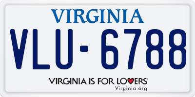 VA license plate VLU6788
