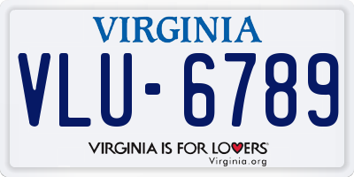 VA license plate VLU6789