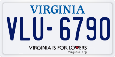 VA license plate VLU6790