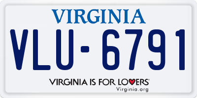 VA license plate VLU6791