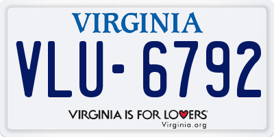 VA license plate VLU6792