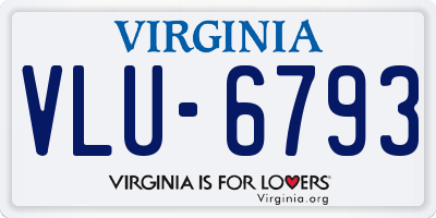 VA license plate VLU6793