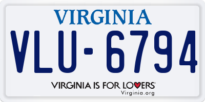 VA license plate VLU6794