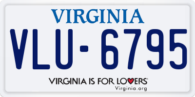 VA license plate VLU6795
