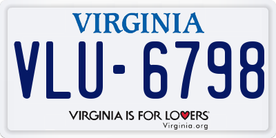 VA license plate VLU6798