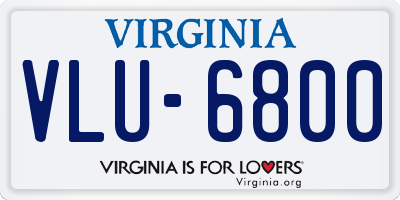 VA license plate VLU6800