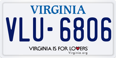VA license plate VLU6806