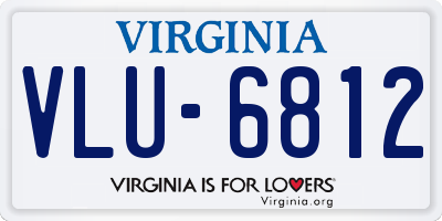 VA license plate VLU6812