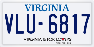 VA license plate VLU6817