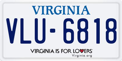 VA license plate VLU6818