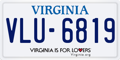 VA license plate VLU6819