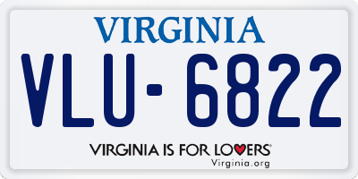 VA license plate VLU6822