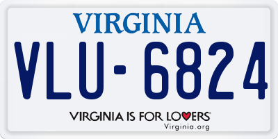VA license plate VLU6824