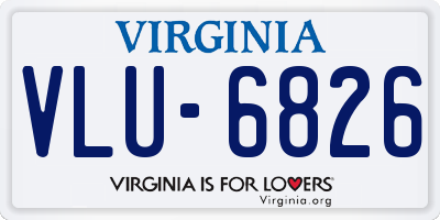 VA license plate VLU6826