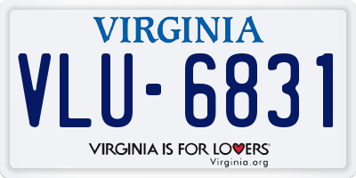 VA license plate VLU6831
