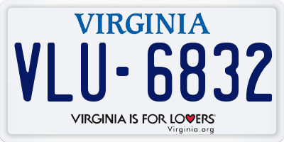 VA license plate VLU6832