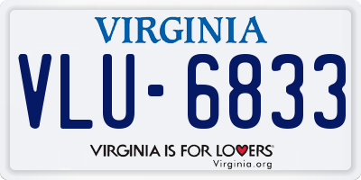 VA license plate VLU6833