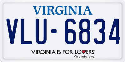 VA license plate VLU6834