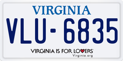 VA license plate VLU6835