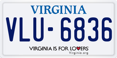 VA license plate VLU6836