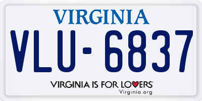 VA license plate VLU6837