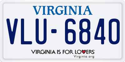 VA license plate VLU6840