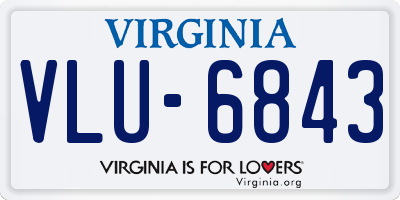 VA license plate VLU6843