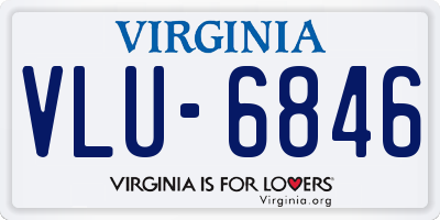 VA license plate VLU6846