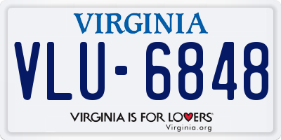 VA license plate VLU6848