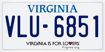 VA license plate VLU6851