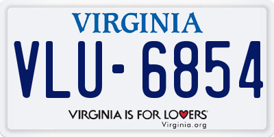 VA license plate VLU6854
