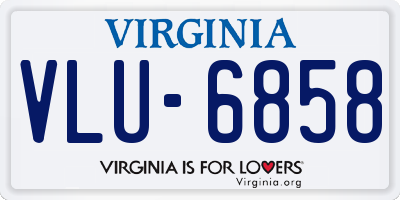 VA license plate VLU6858